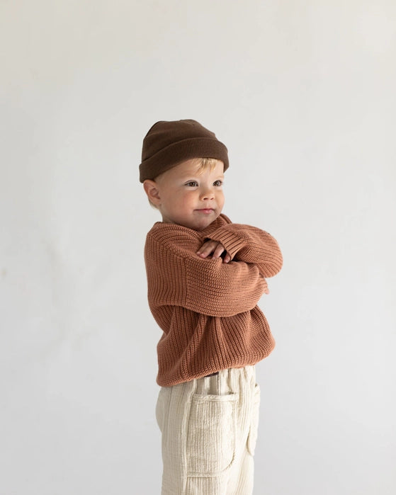 Chunky Knit Pullover in Camel