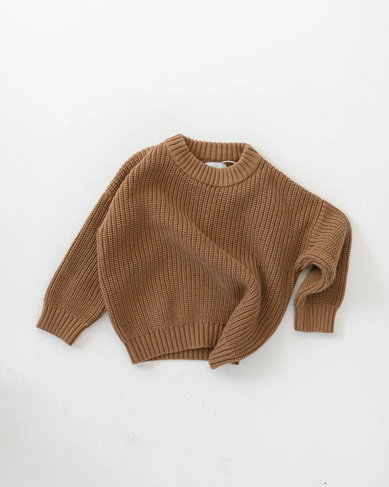 Chunky Knit Pullover in Camel