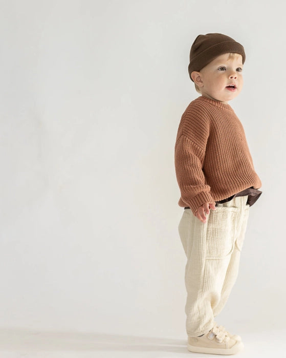 Chunky Knit Pullover in Camel