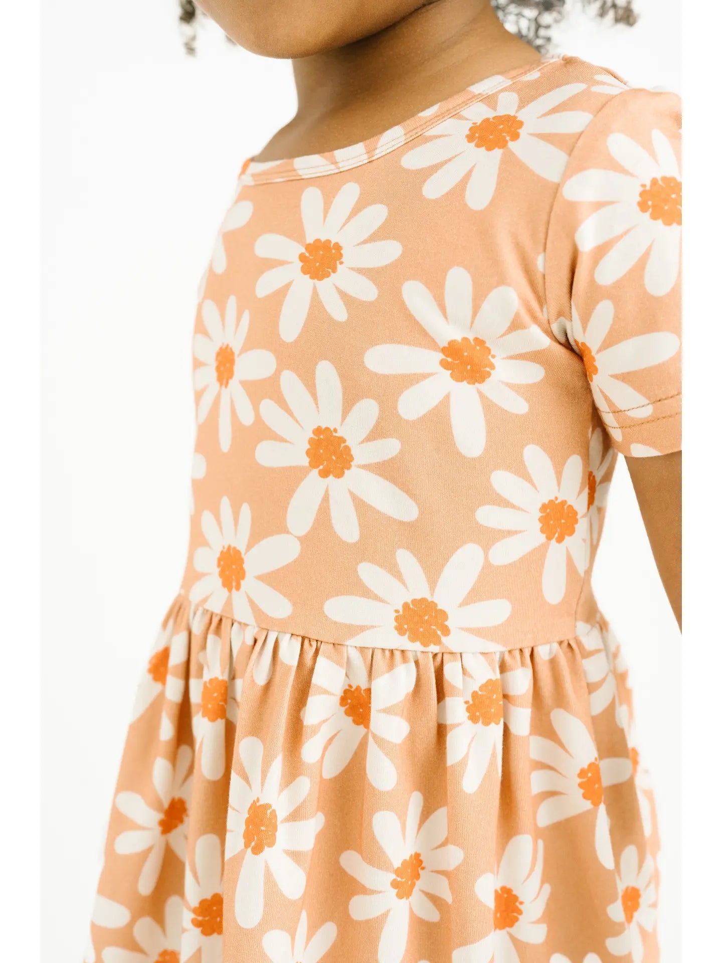 Boho Daisy Bamboo Short Sleeve Dress